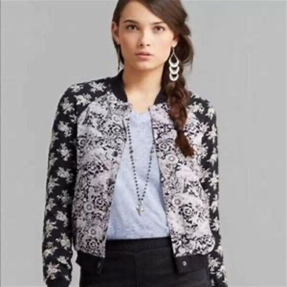 Floral free people bomber jacket